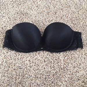 Black strapless Victoria’s Secret 34A Bra